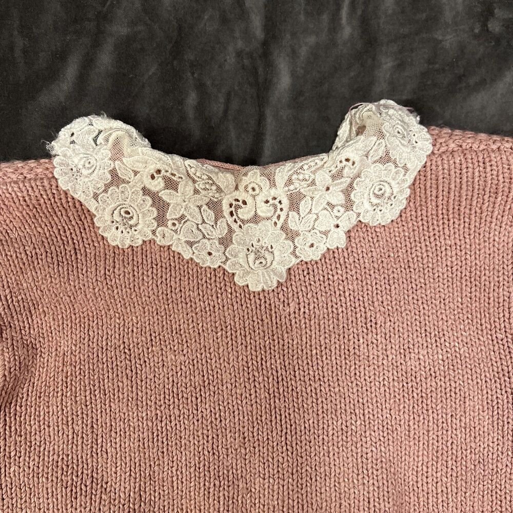 Vintage Silk Rayon Sweater Pink Collared SML Sport Knit Size S - Picture 8 of 9